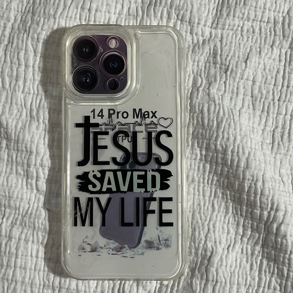 Clear Inspirational Phone Case for 14 Pro Max NWOT